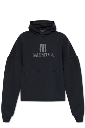 ＊BALENCIAGA＊Trompe L'CEil Hoodie ヘザーアンスラサイト Balenciaga BB Be Different Popover Hoodie 'Black White